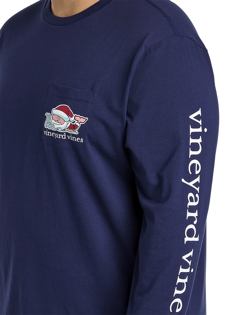 Long-Sleeve Santa Whale T-Shirt 