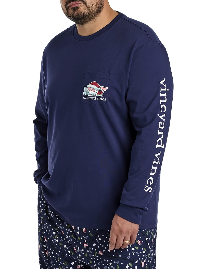 Long-Sleeve Santa Whale T-Shirt 