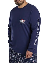 Long-Sleeve Santa Whale T-Shirt 