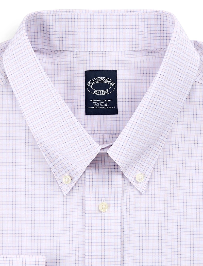 Non-Iron Grid Patterned Dress Shirt