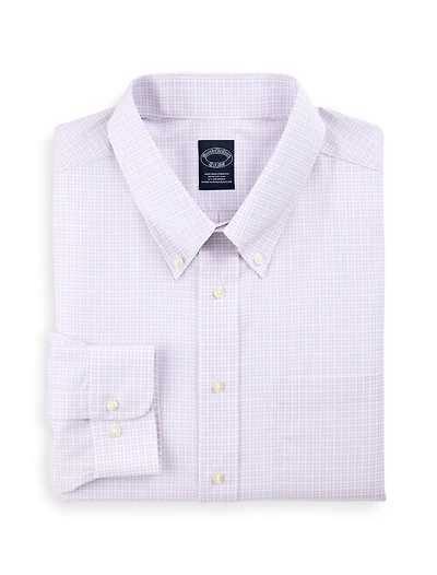 Non-Iron Grid Patterned Dress Shirt