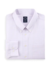 Non-Iron Grid Patterned Dress Shirt