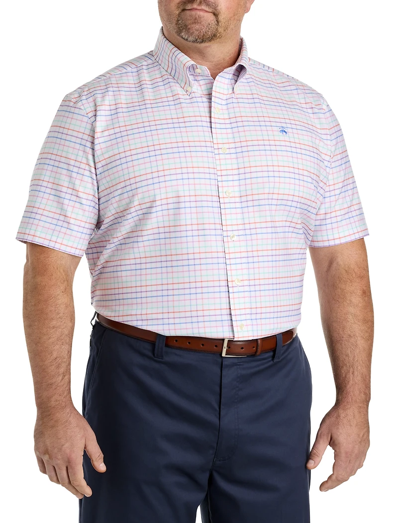 Non-Iron Plaid Oxford Sport Shirt