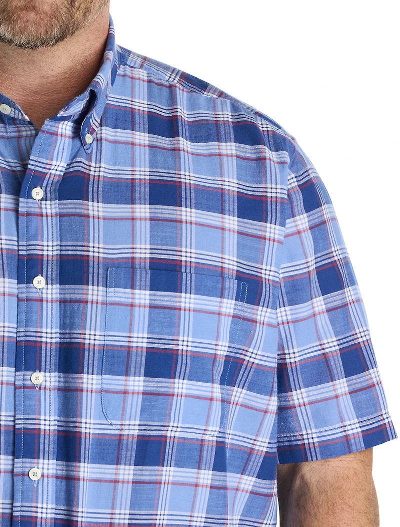 Non-Iron Madras Plaid Sport Shirt