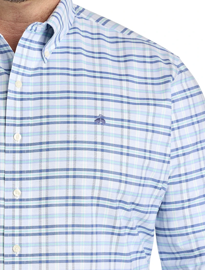 Non-Iron Plaid Oxford Sport Shirt
