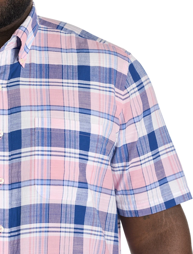 Non-Iron Madras Plaid Sport Shirt