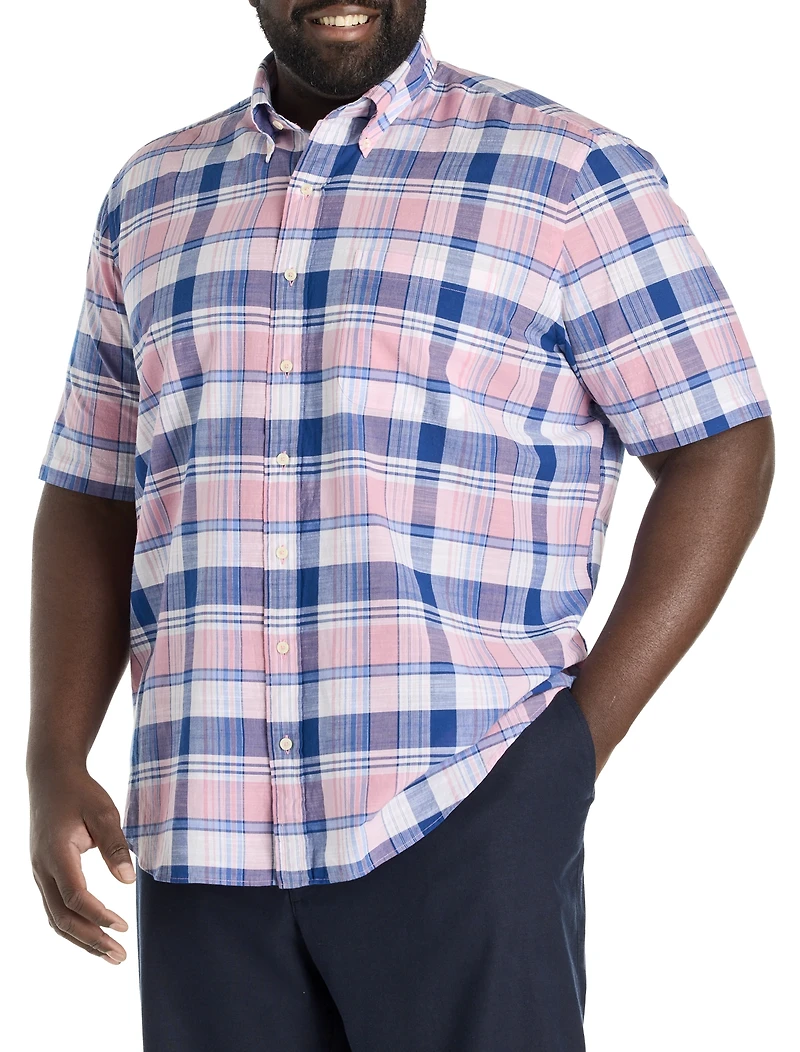 Non-Iron Madras Plaid Sport Shirt