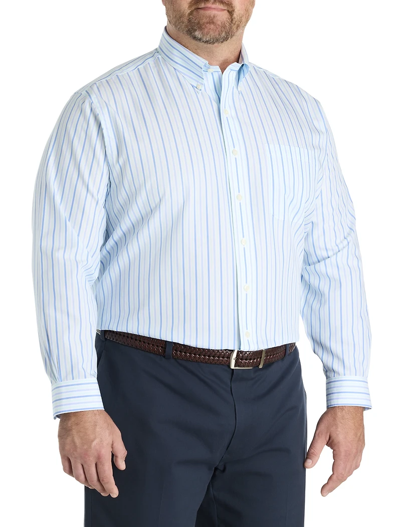 Non-Iron Striped Broadcloth Sport Shirt