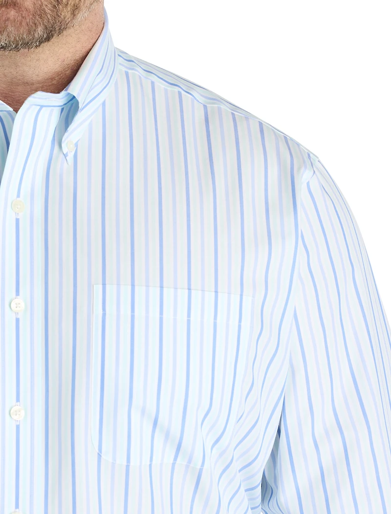 Non-Iron Striped Broadcloth Sport Shirt