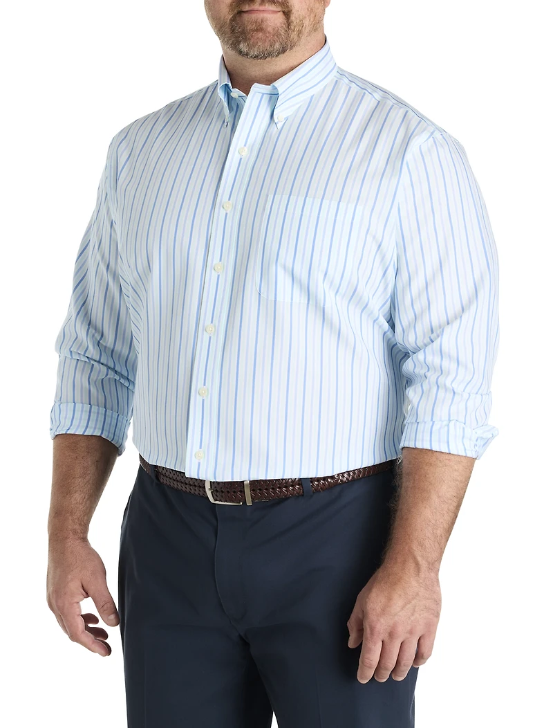 Non-Iron Striped Broadcloth Sport Shirt