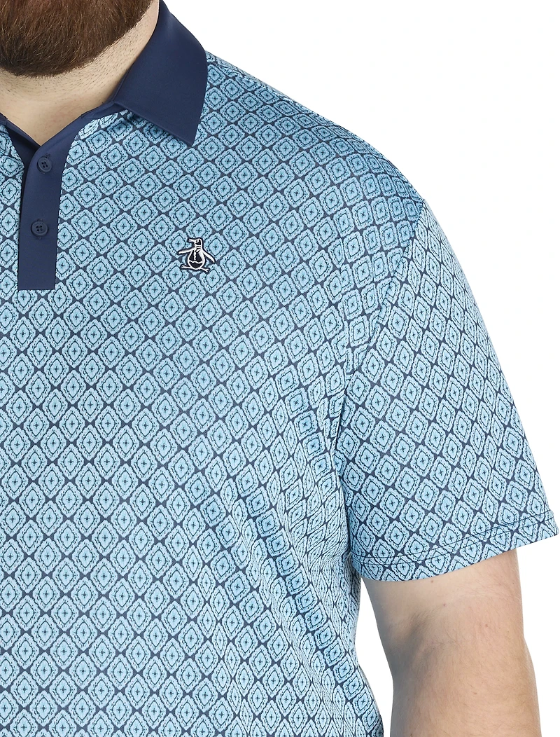 Bohemian Jacquard Blocked Polo Shirt