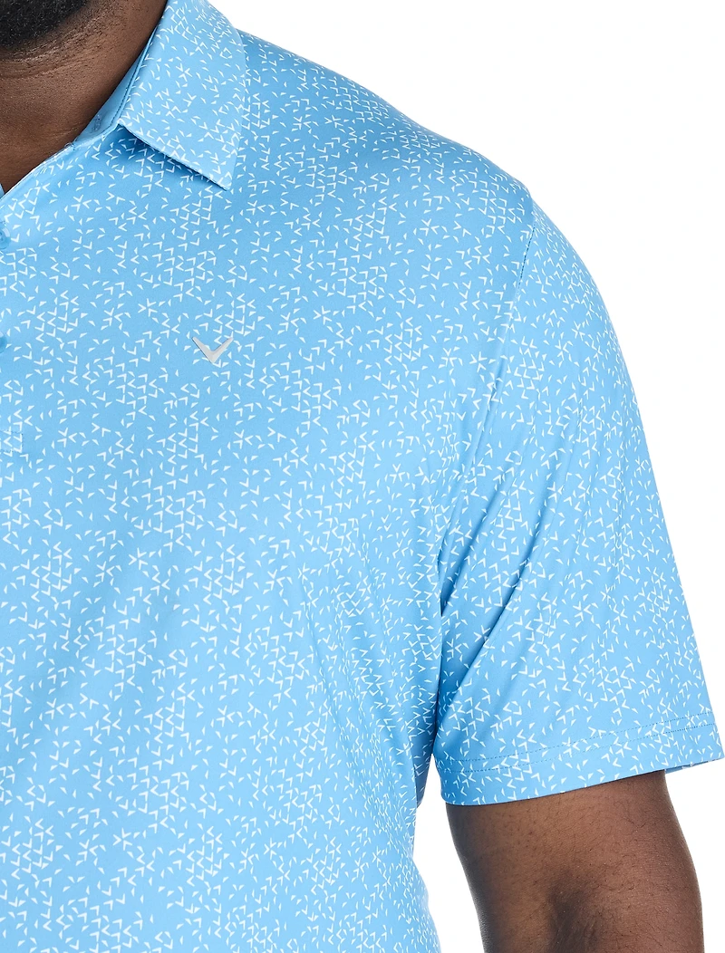 Micro Chevron Print Polo Shirt