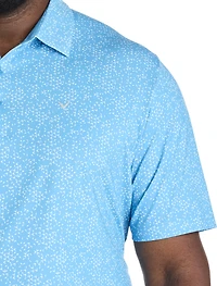 Micro Chevron Print Polo Shirt