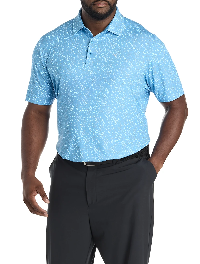 Micro Chevron Print Polo Shirt