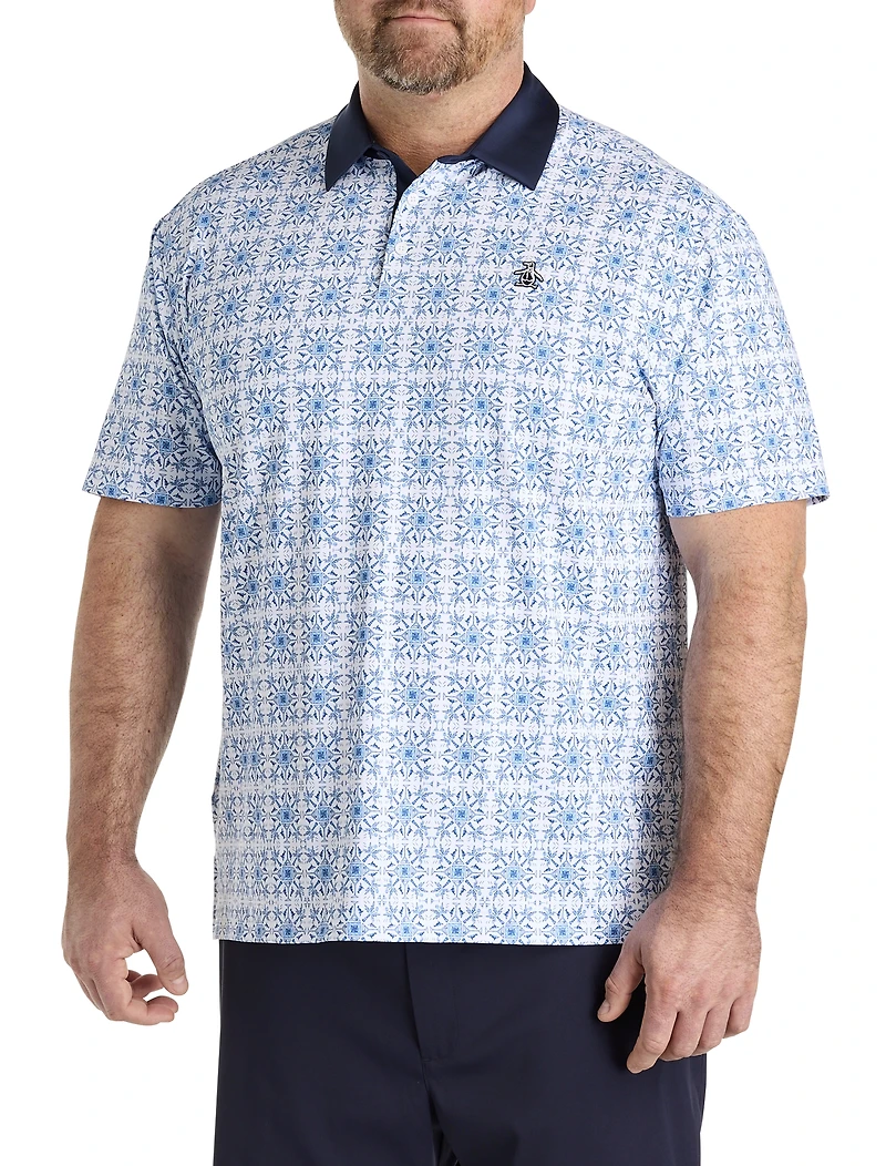 Pete's Cocktail Windowpane Patterned Polo Shirt
