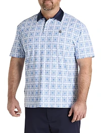 Pete's Cocktail Windowpane Patterned Polo Shirt