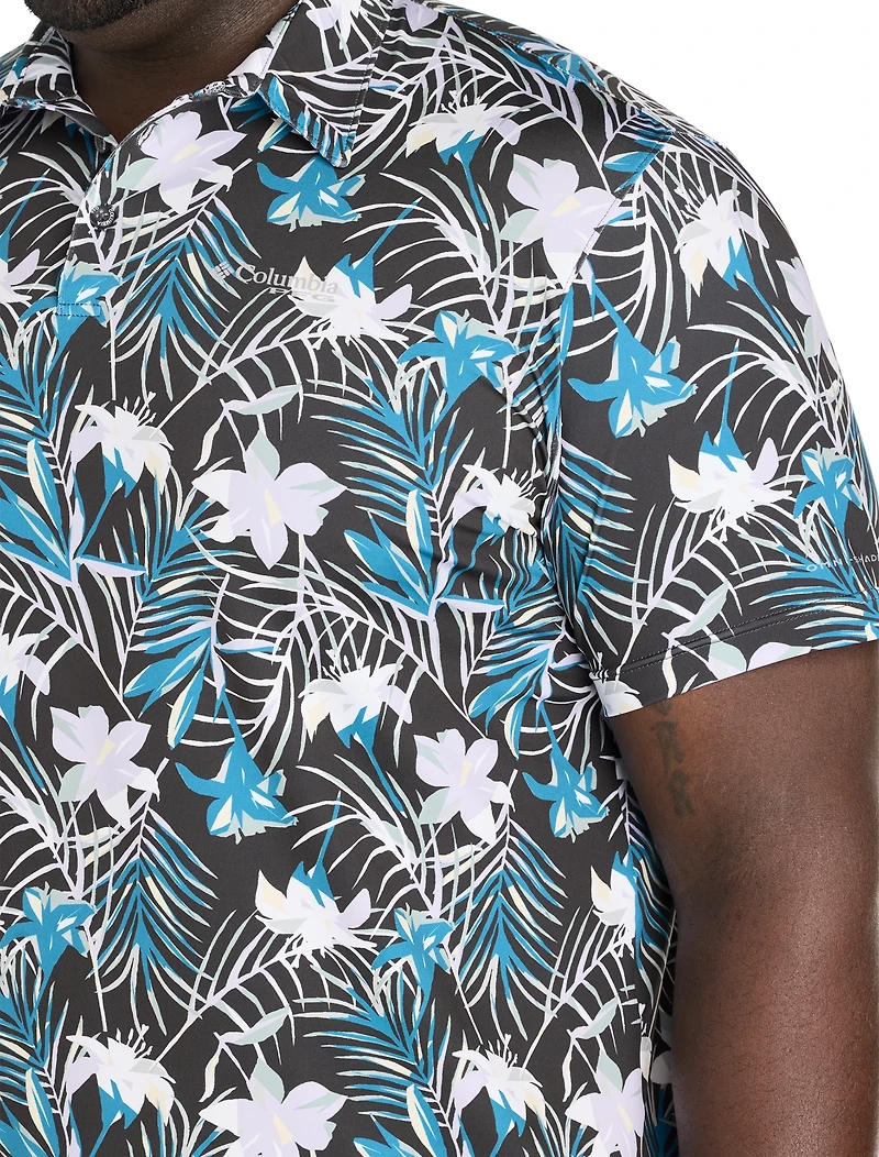 Tropical Print Polo Shirt