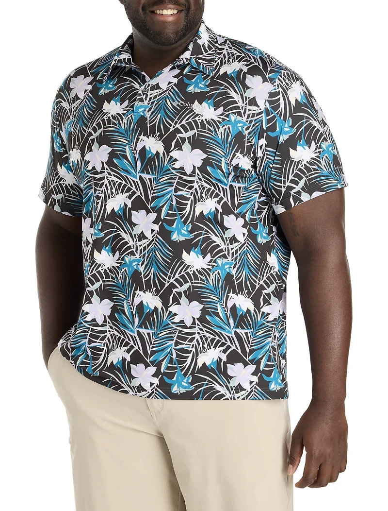 Tropical Print Polo Shirt