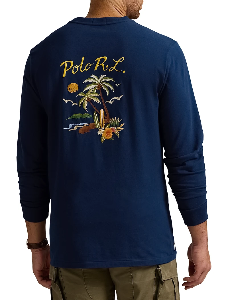 Embroidered Jersey Long-Sleeve T-Shirt