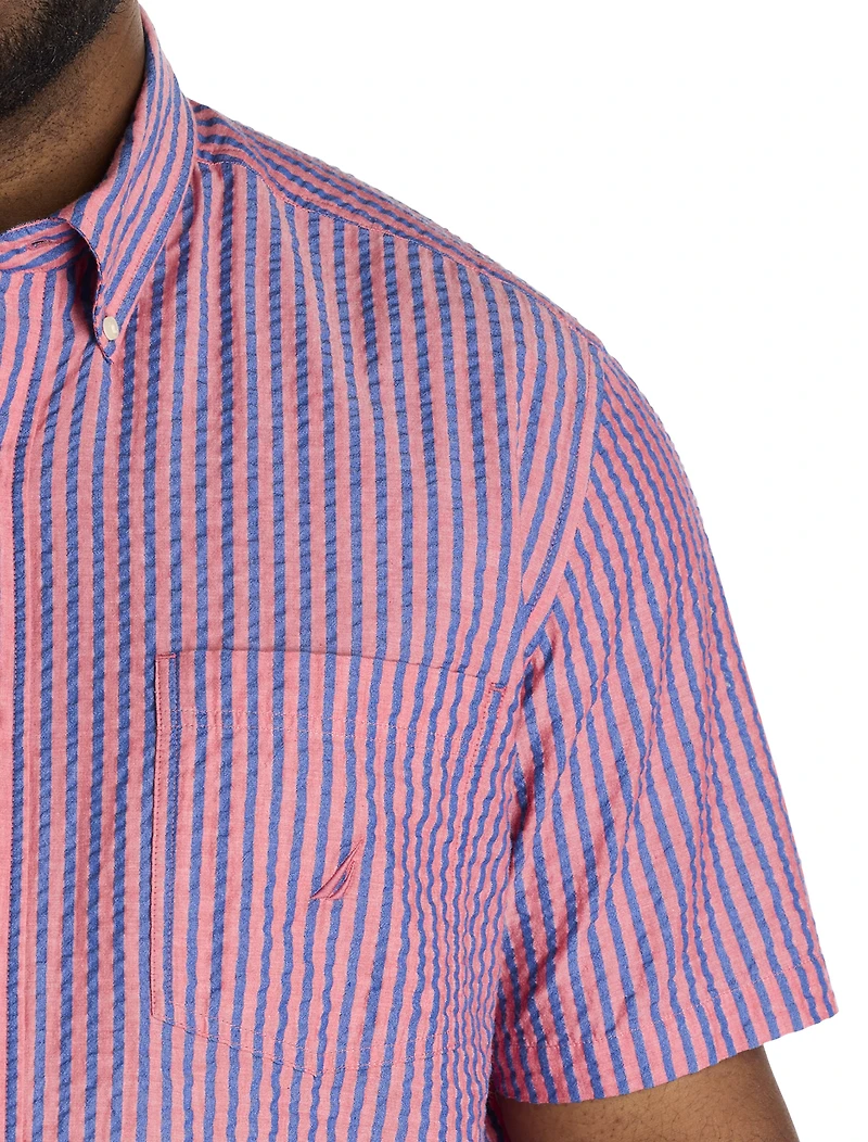 Seersucker Striped Sport Shirt