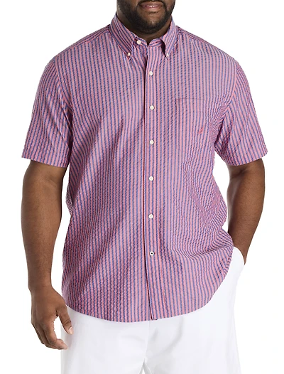 Seersucker Striped Sport Shirt