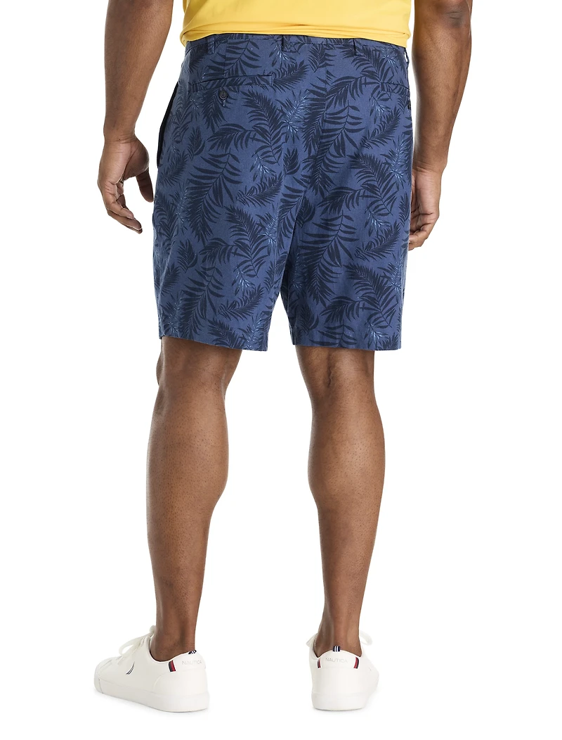 Printed Linen-Blend Shorts