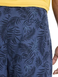 Printed Linen-Blend Shorts