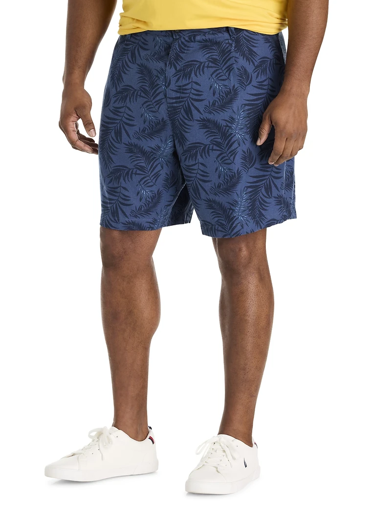 Printed Linen-Blend Shorts