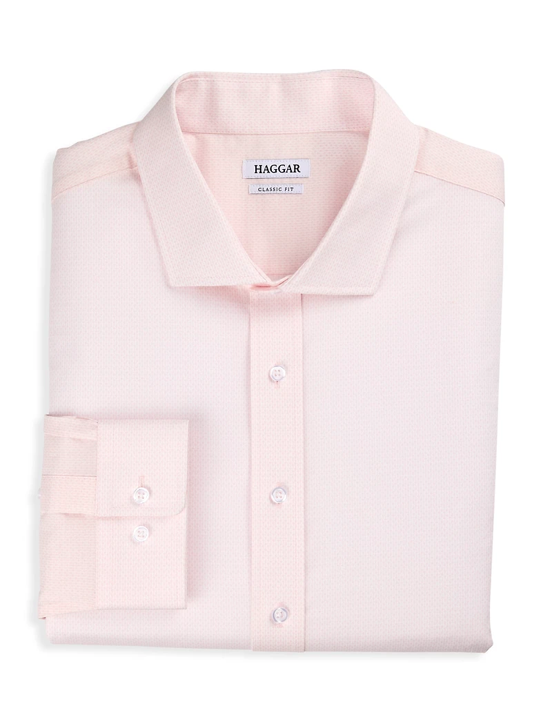 Wrinkle-Resistant Patterned Dress Shirt
