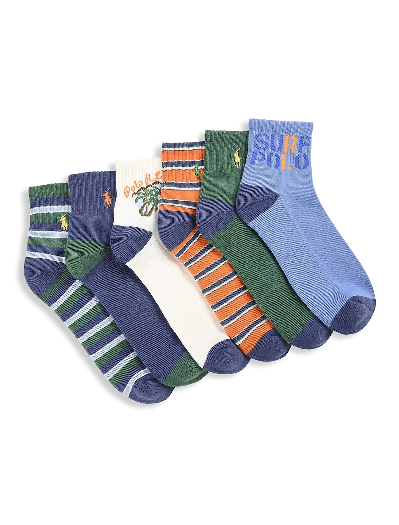 6-pk Surf Quarter-Top Athletic Socks