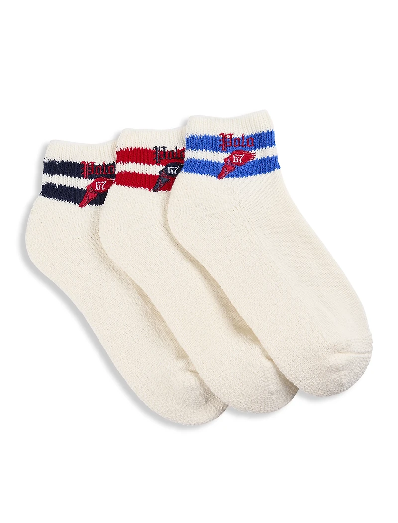 3-pk Running Club Quarter-Top Athletic Socks