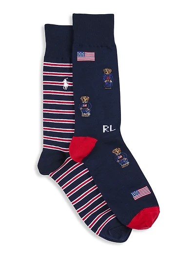Americana Mini-Bear 2-pk Socks