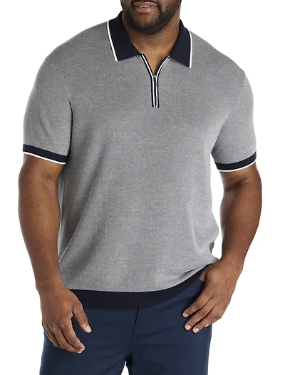 Bi-Color Stitched Sweater Polo