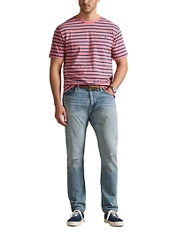 Striped Jersey Crewneck T-Shirt