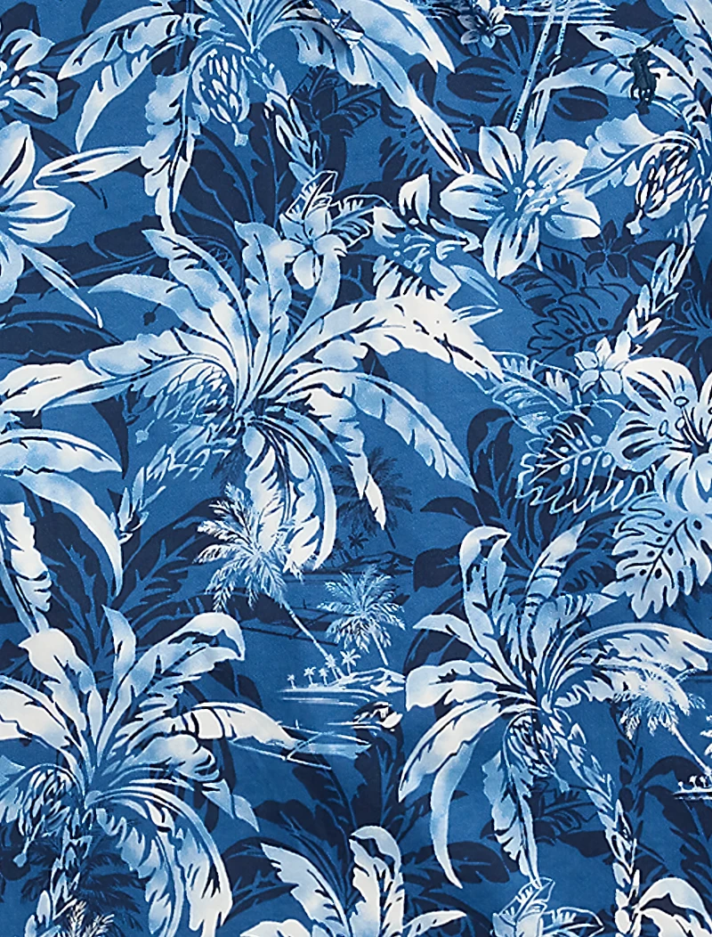 Tropical-Print Long-Sleeve Hooded T-Shirt