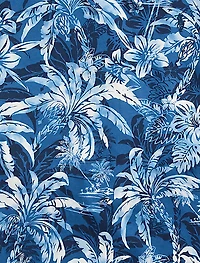 Tropical-Print Long-Sleeve Hooded T-Shirt