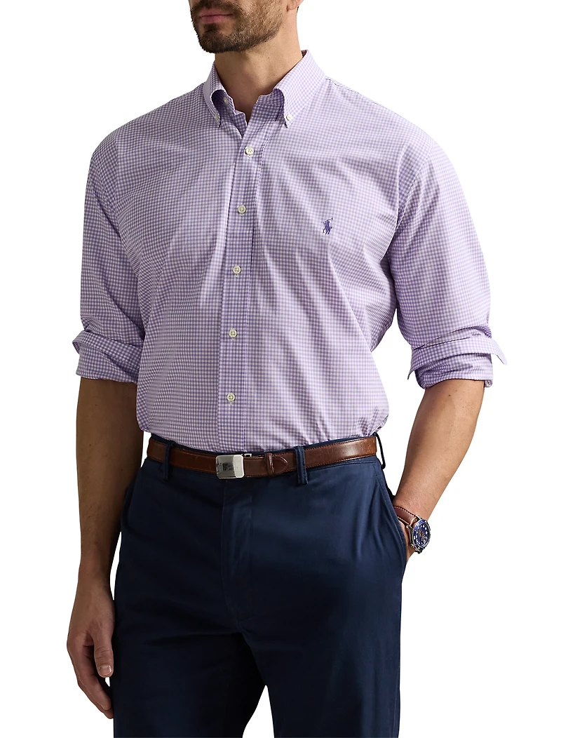Gingham Stretch Poplin Sport Shirt