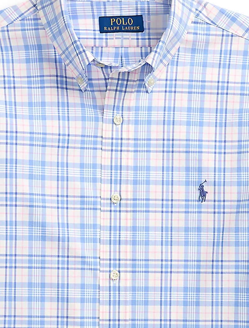 Checked Stretch Poplin Sport Shirt