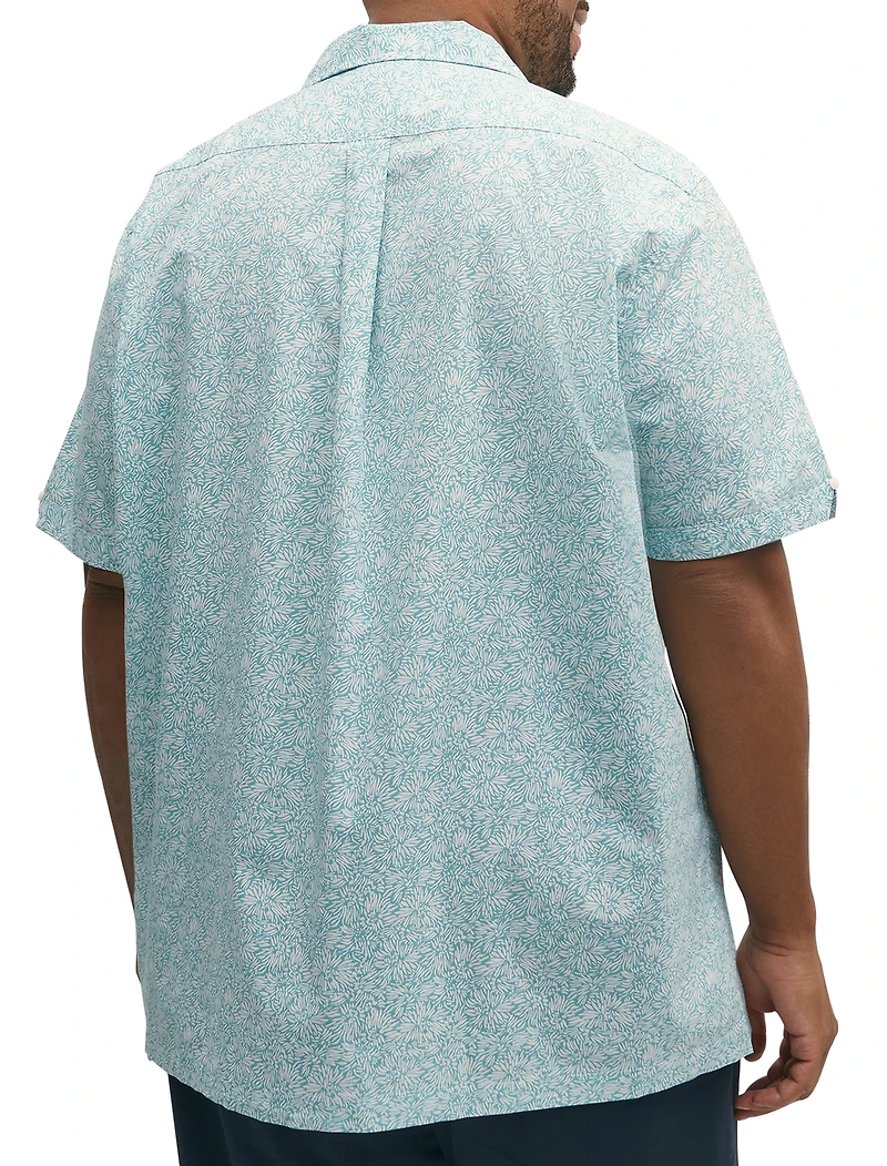 Non-Iron Leaf Print Sport Shirt