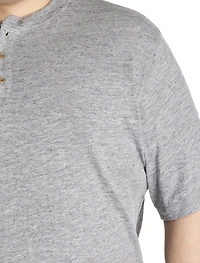 Linen-Blend Henley T-Shirt