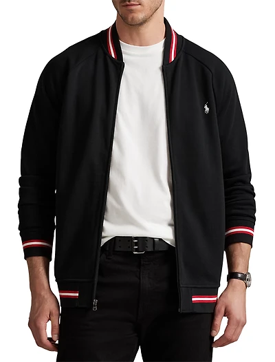 Double-Knit Mesh Bomber Jacket