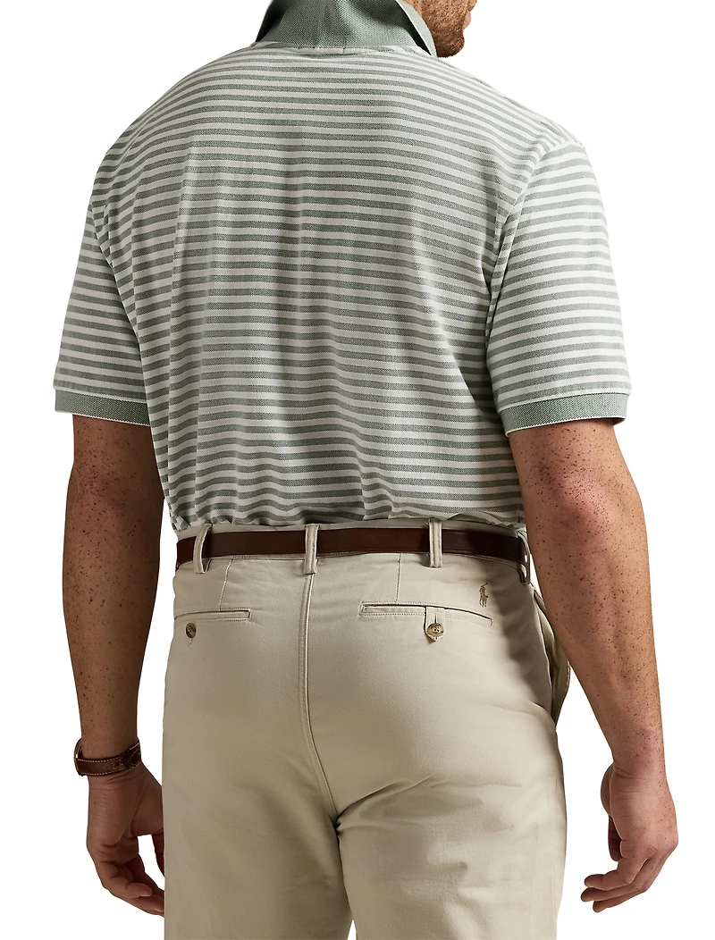Striped Oxford Mesh Polo Shirt