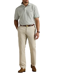 Striped Oxford Mesh Polo Shirt