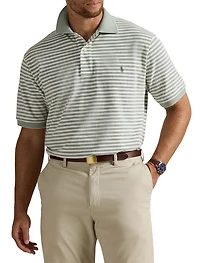 Striped Oxford Mesh Polo Shirt