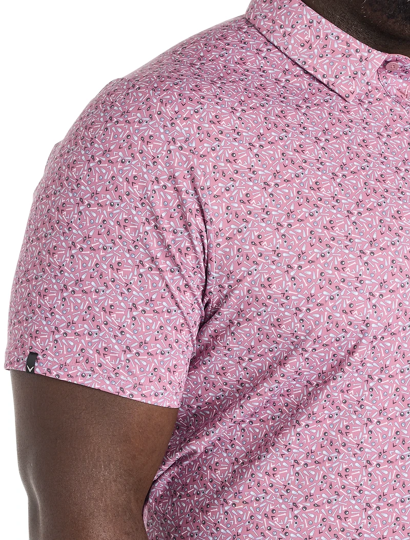 Confetti-Print Performance Polo Shirt