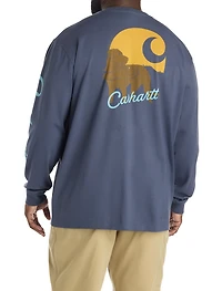 Long-Sleeve Dog Graphic Pocket T-Shirt