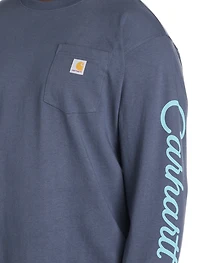 Long-Sleeve Dog Graphic Pocket T-Shirt