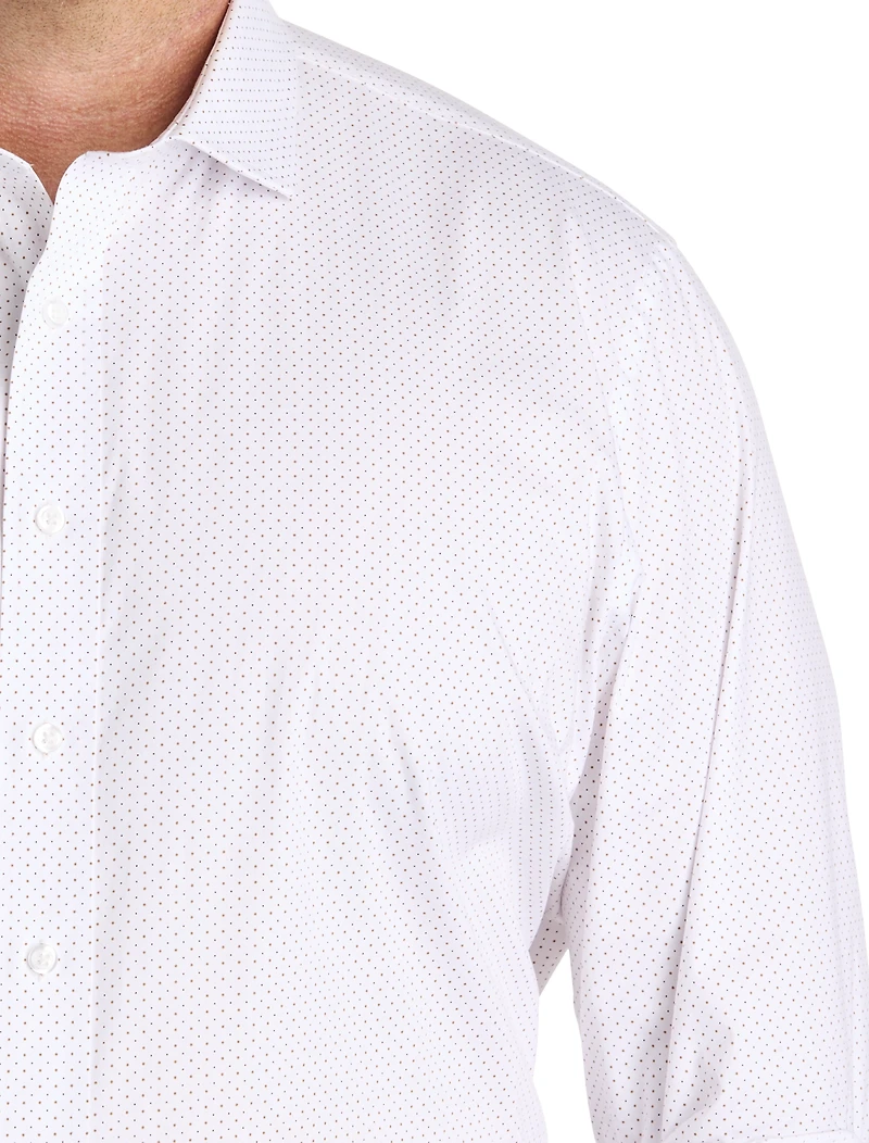 Wrinkle-Resistant Dot Patterned Dress Shirt