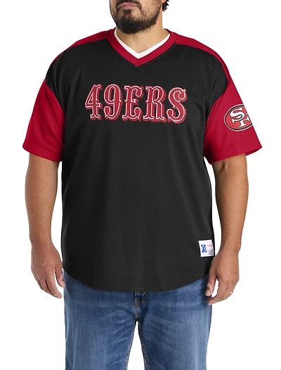 Colorblocked V-Neck Mesh Jersey