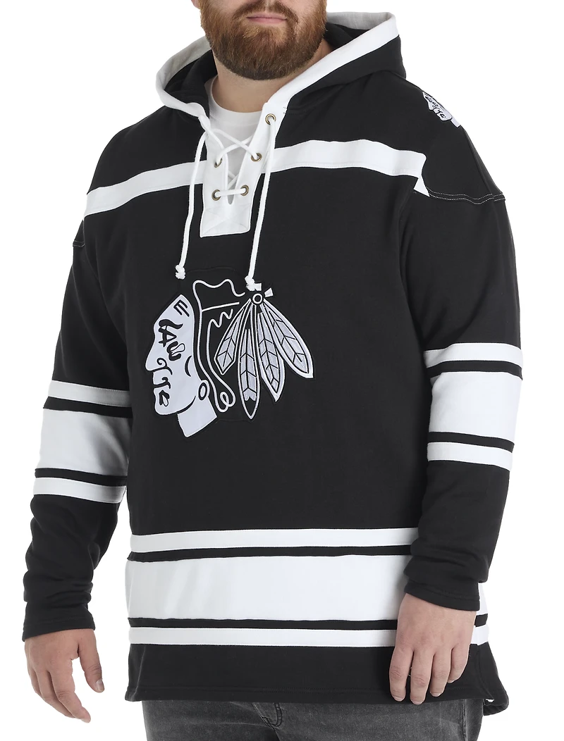 Lace-Up Jersey-Style Hoodie
